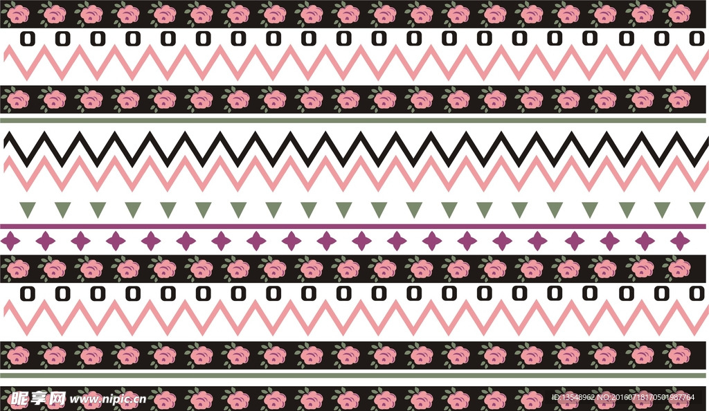 几何波浪花纹图