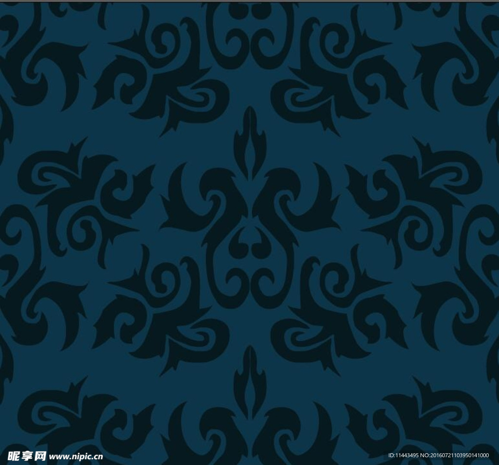 蓝色矢量花纹背景