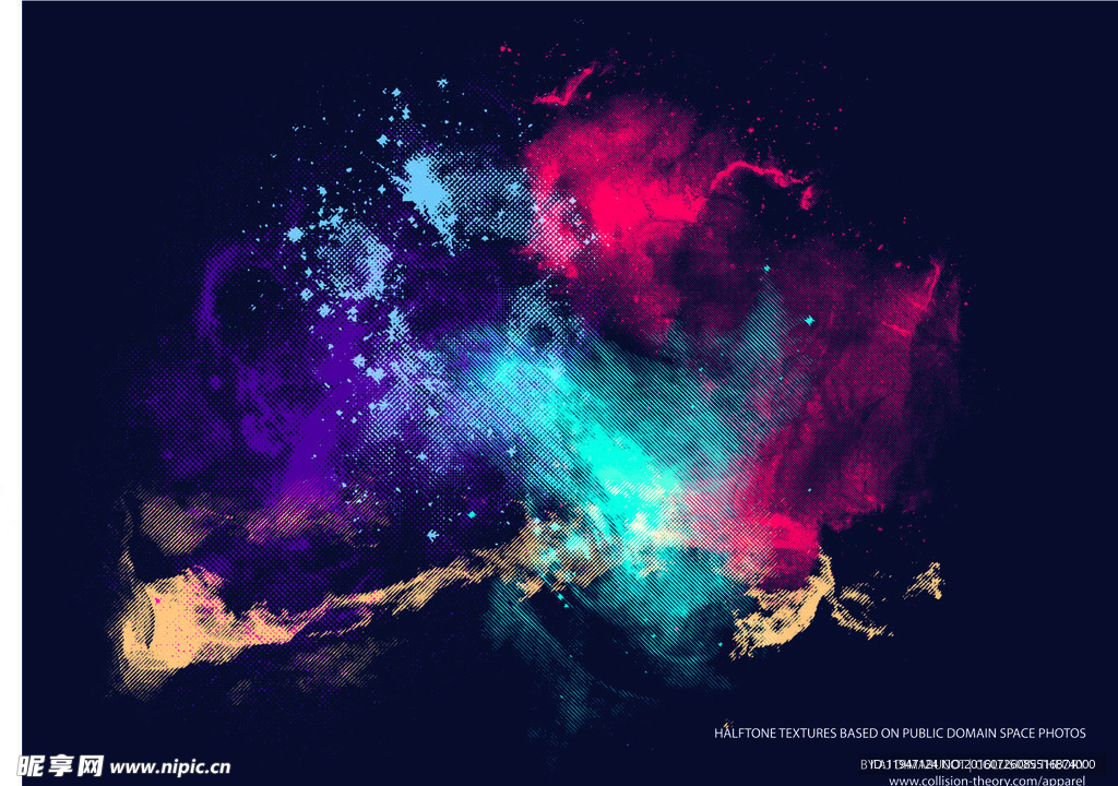 潮流喷墨烟雾背景