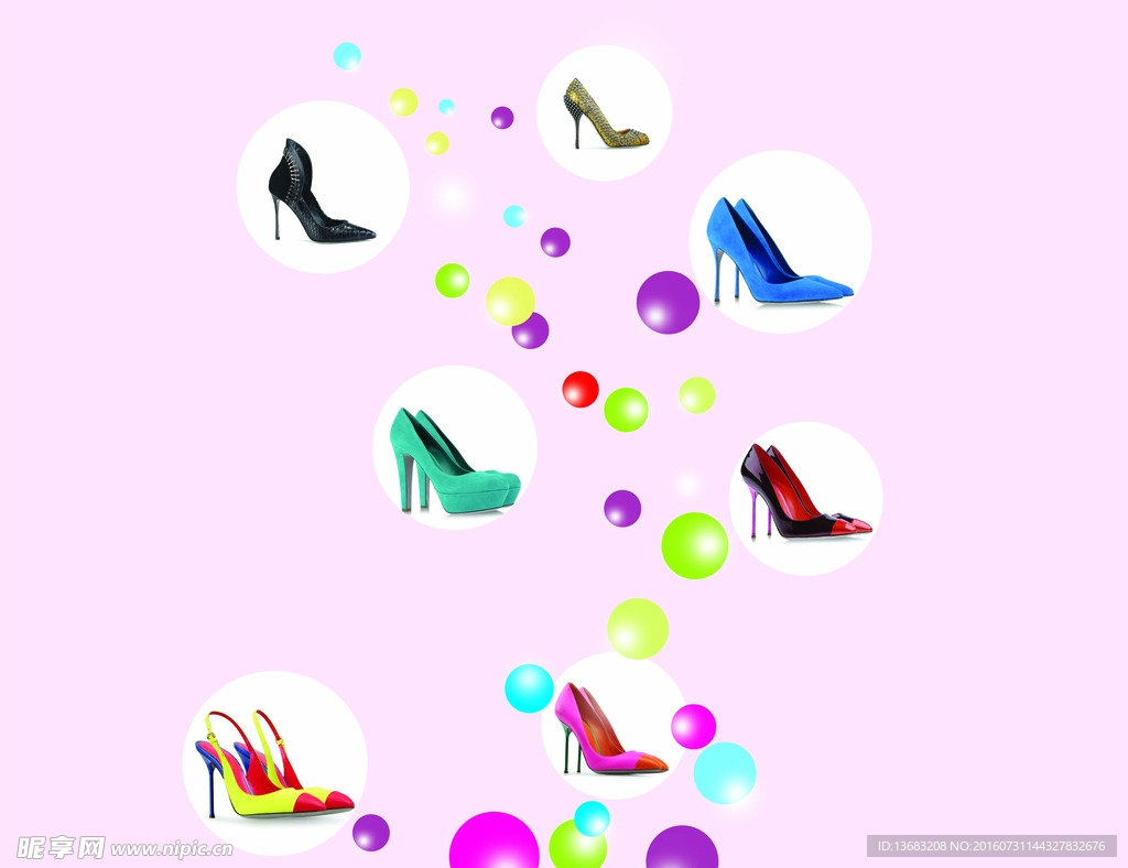 泡泡时尚鞋子背景