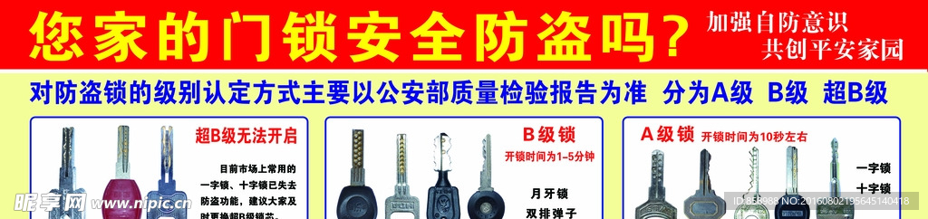 防盗锁安全等级介绍