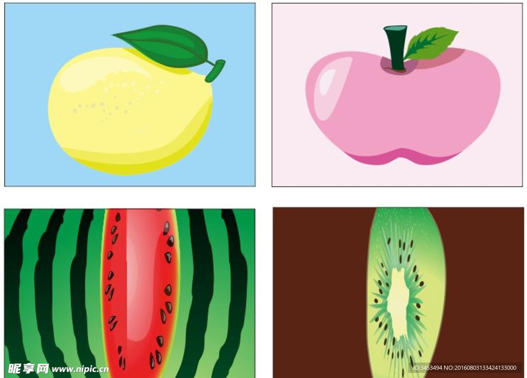 梨子苹果西瓜猕猴桃水果