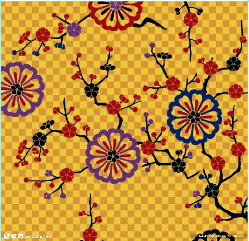 梅花马赛克背景