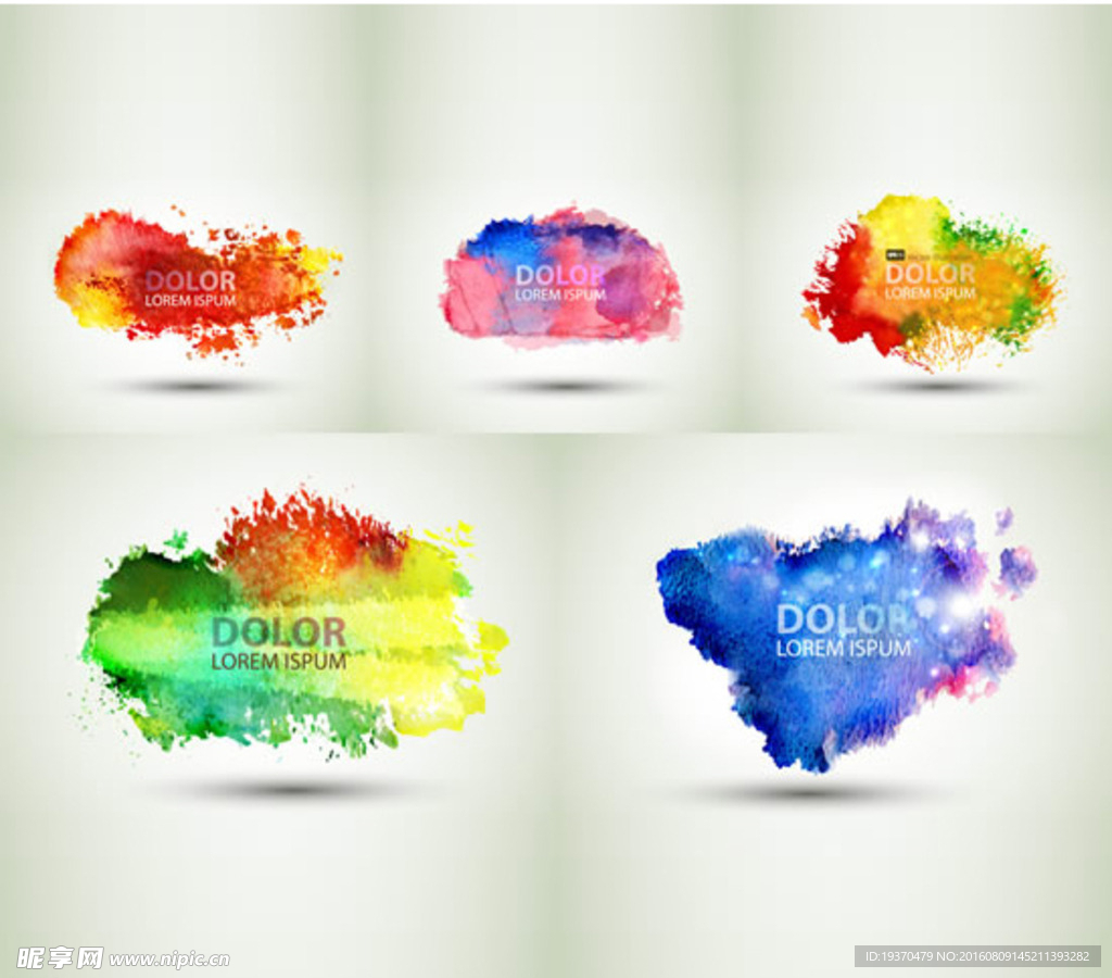 水彩墨迹背景矢量素材