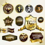 高清高档品质徽章标签矢量素材