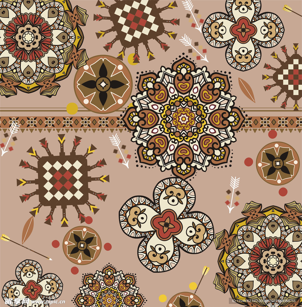民族古典印花背景图