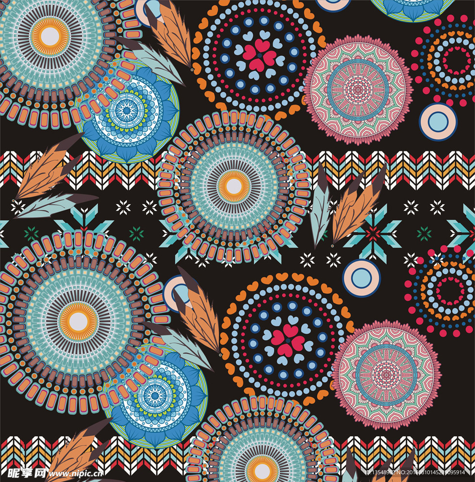 民族风圆形花纹图