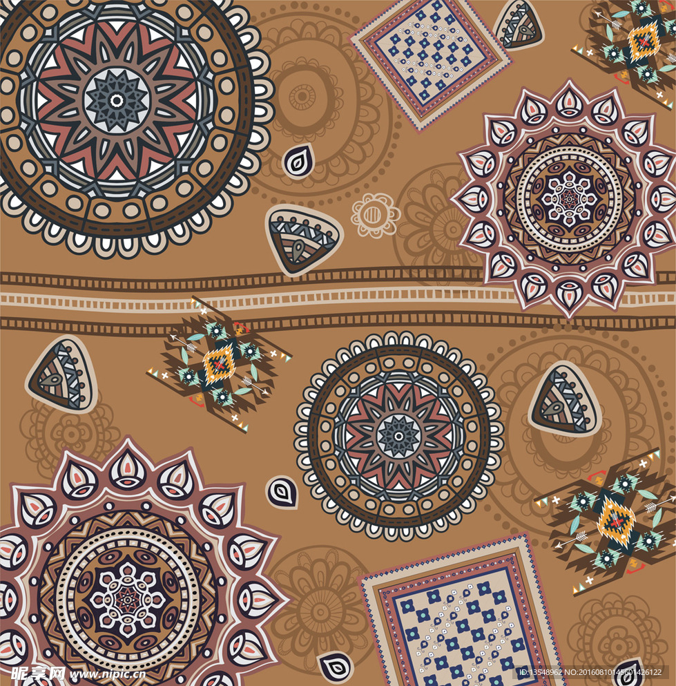 民族风花纹几何图