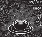 手绘咖啡黑板素材
