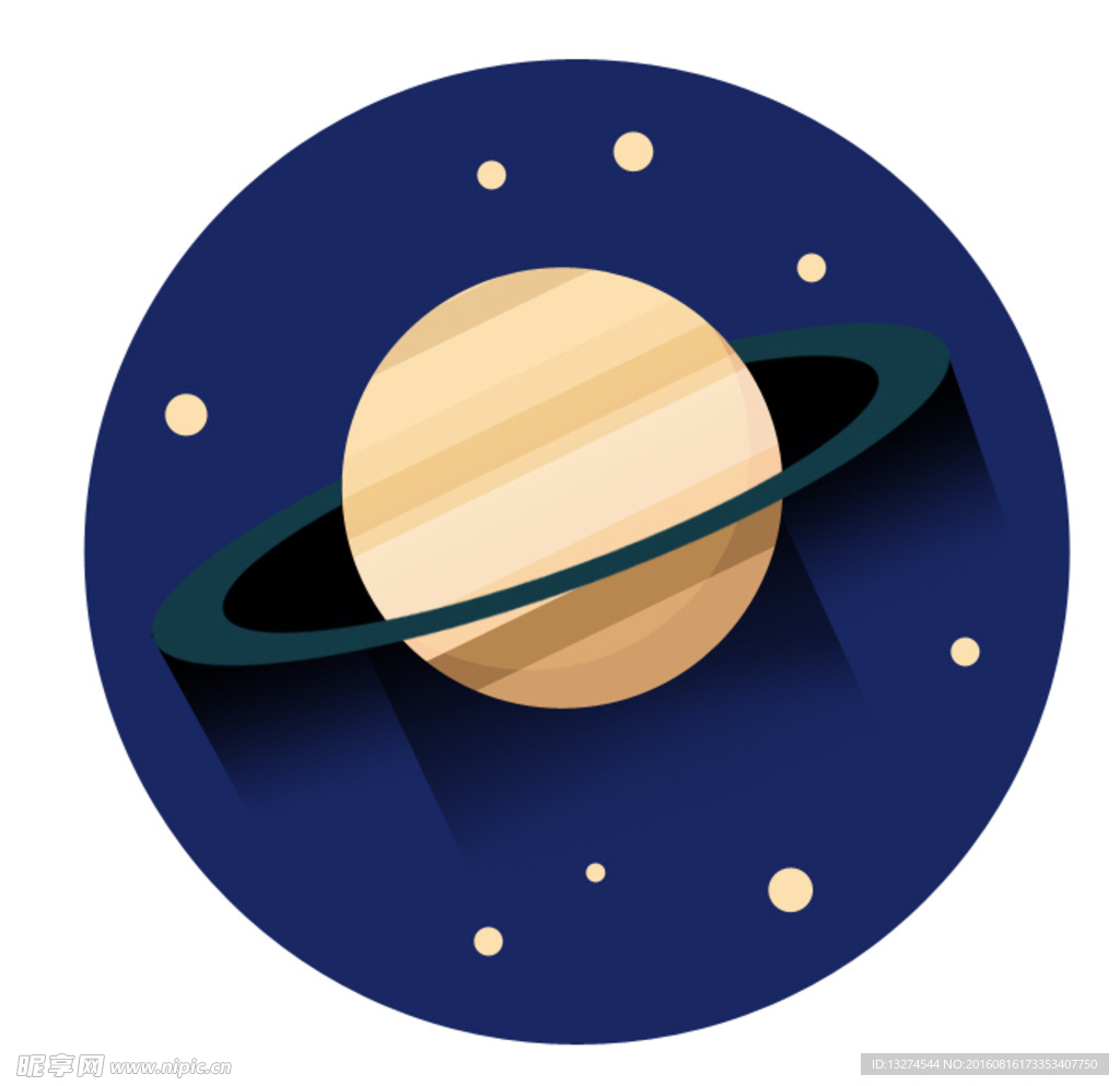 扁平风  行星  图标