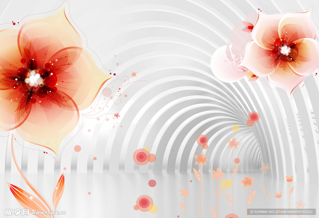 电视背景 透明花