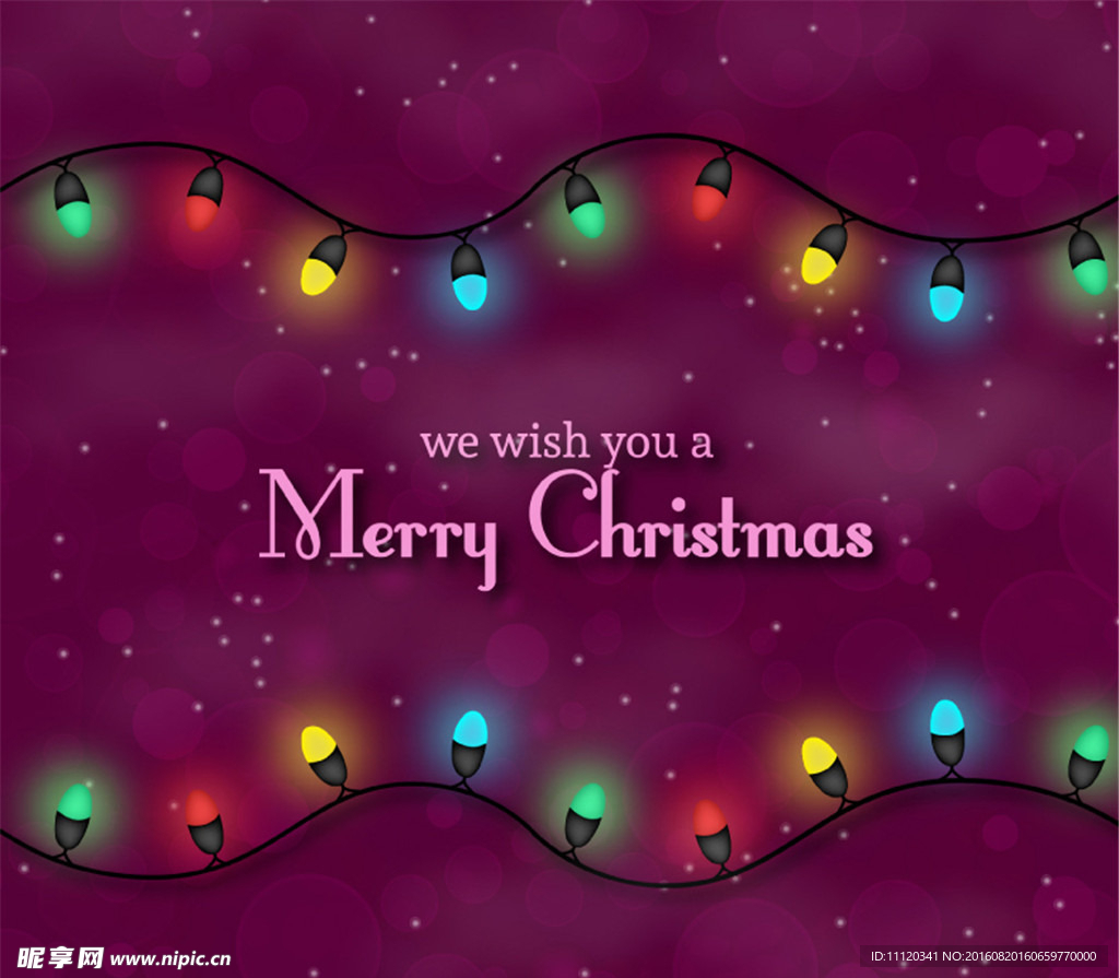 精美圣诞彩灯串矢量素材