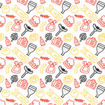 生活元素 酒杯 酒瓶 叉子