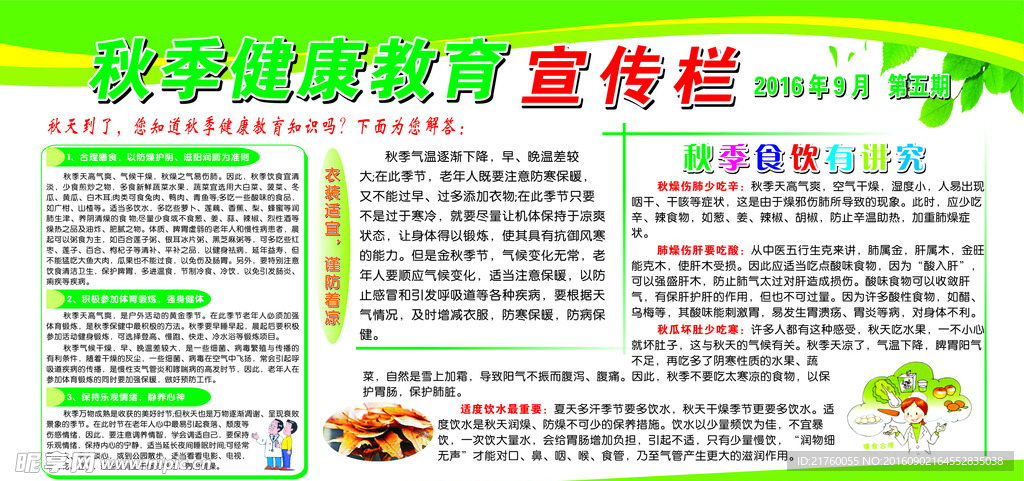 秋季健康教育宣传栏