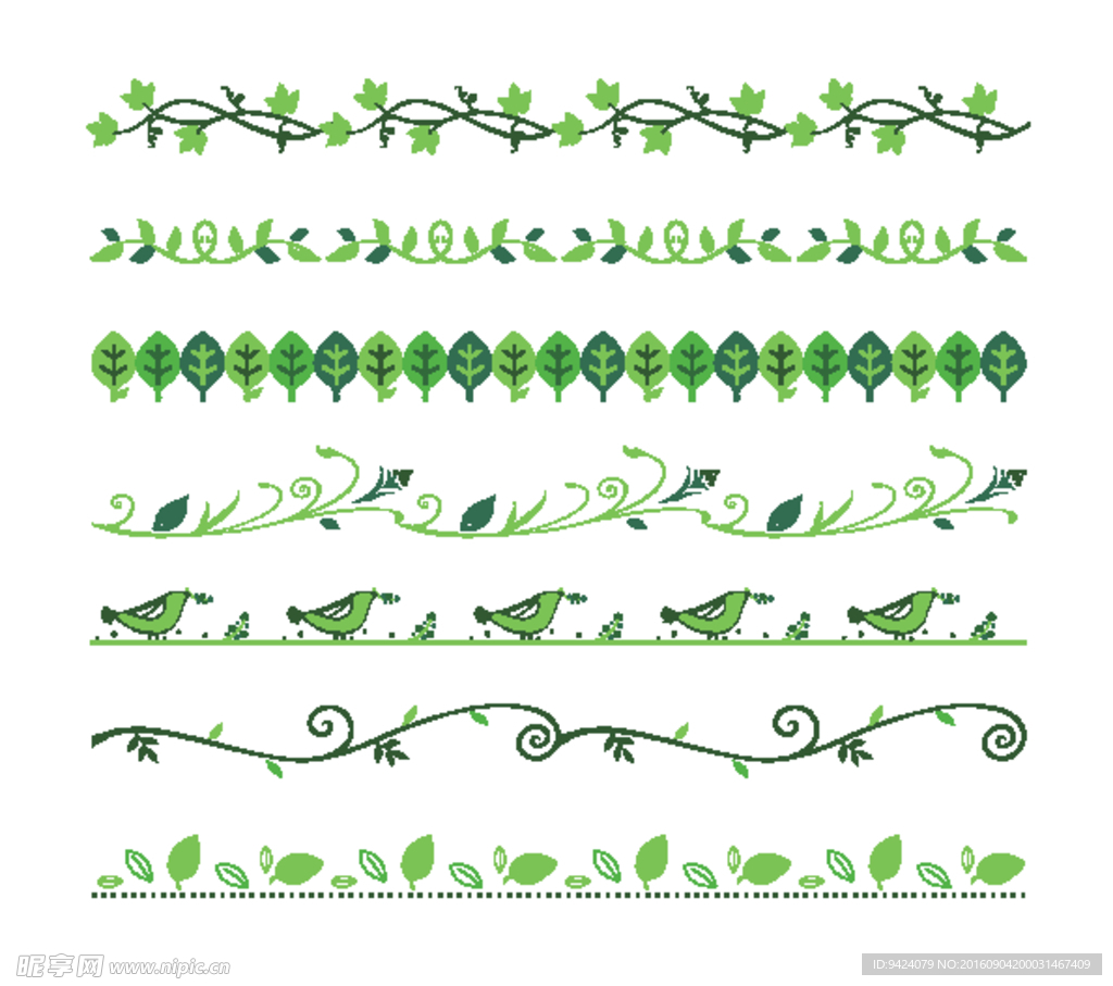 矢量花纹花边边框装饰图案
