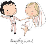 卡通婚礼人物新娘新郎