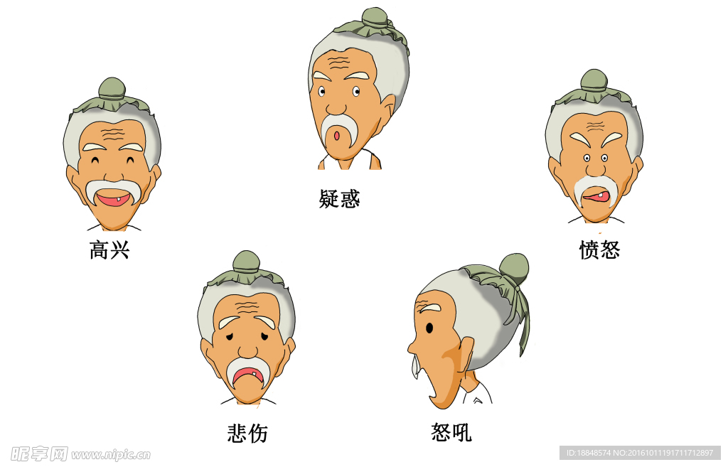 q版老头表情图