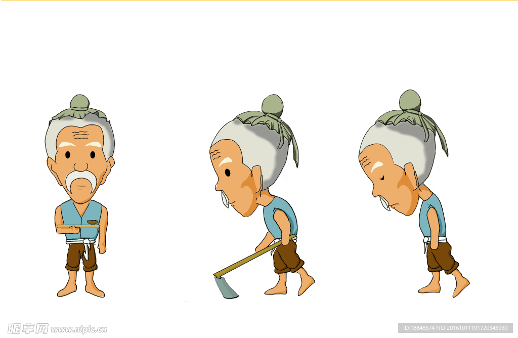 q版人物老头形象设计