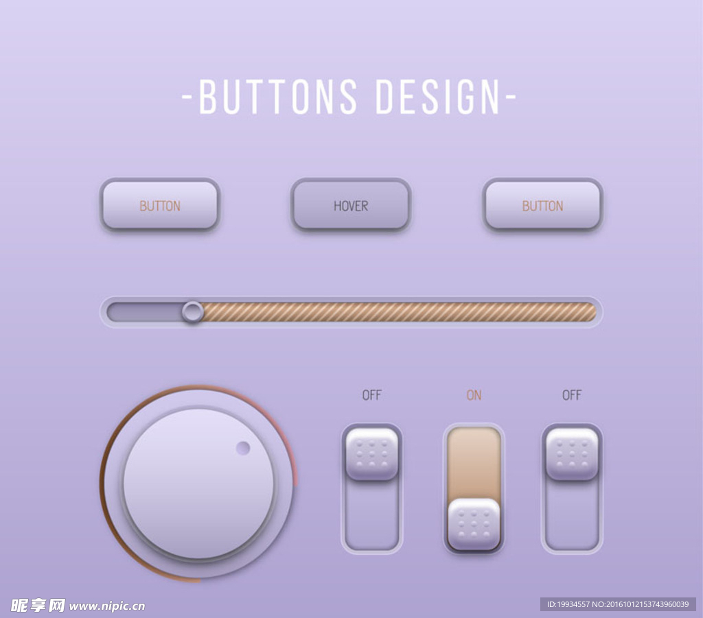 8款质感按钮设计矢量素材