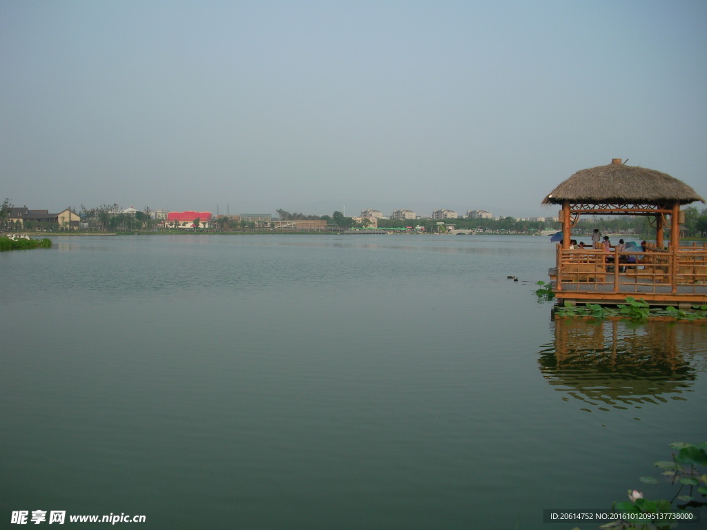 世园会湖面风景