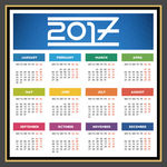 2017年日历矢量图