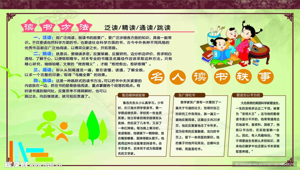 学校读书展板