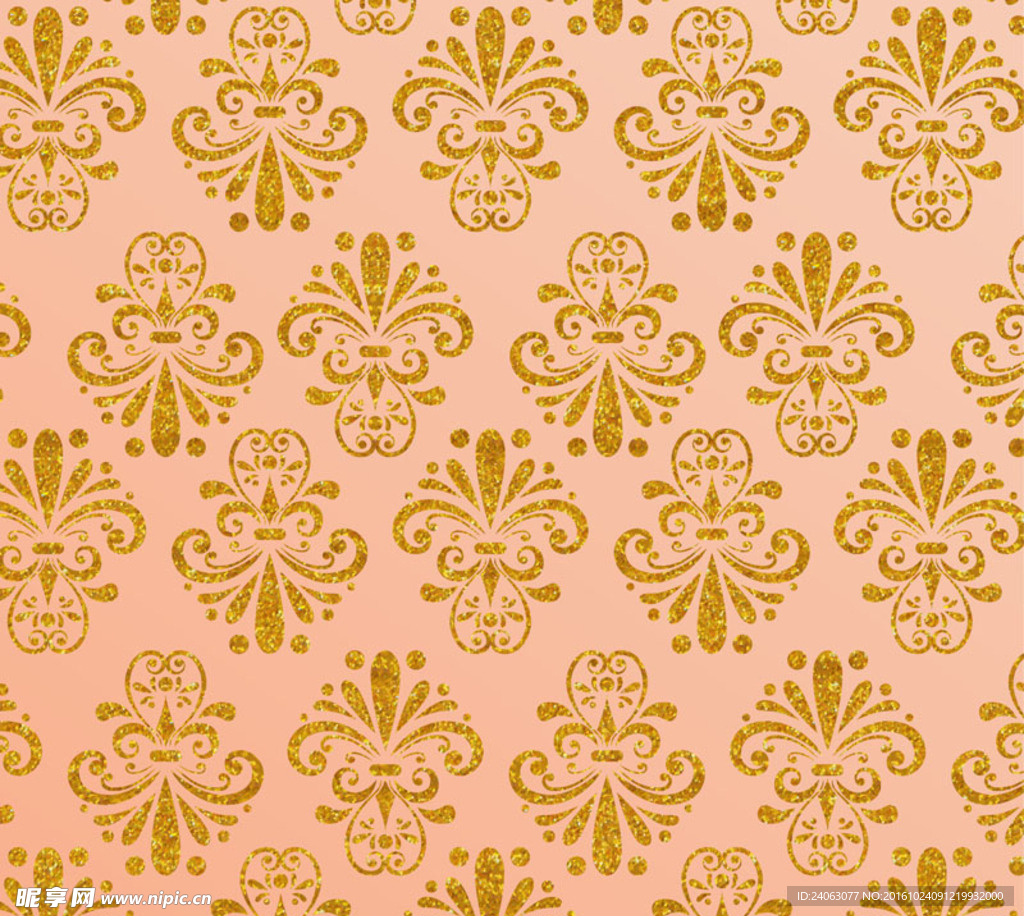 欧式金色花纹背景矢量图