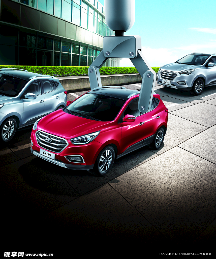 北京 现代 背景 车型 画面