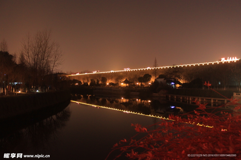 南京古城墙夜景