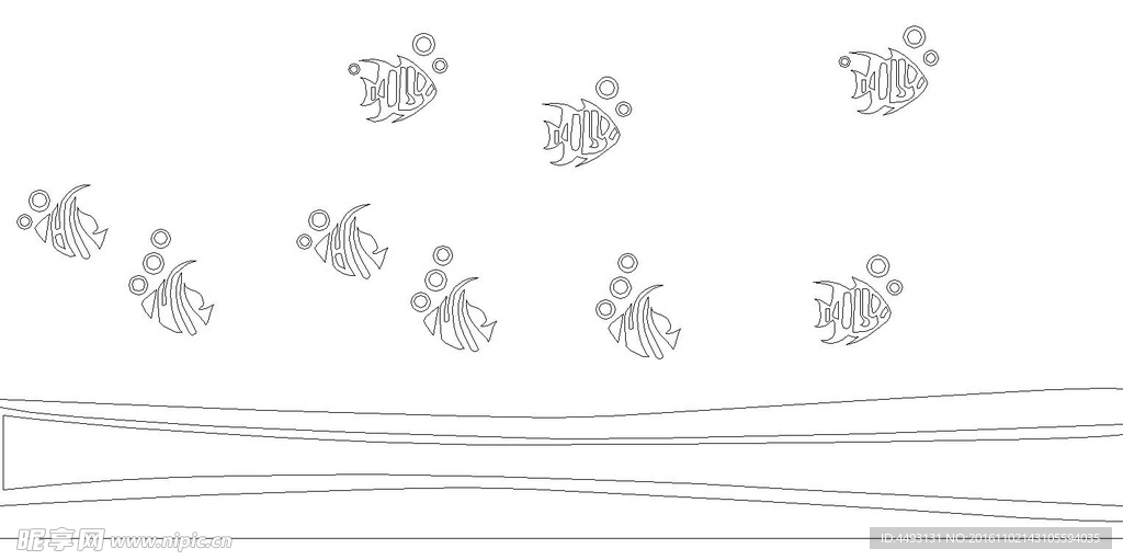 硅藻泥花纹 海洋鱼