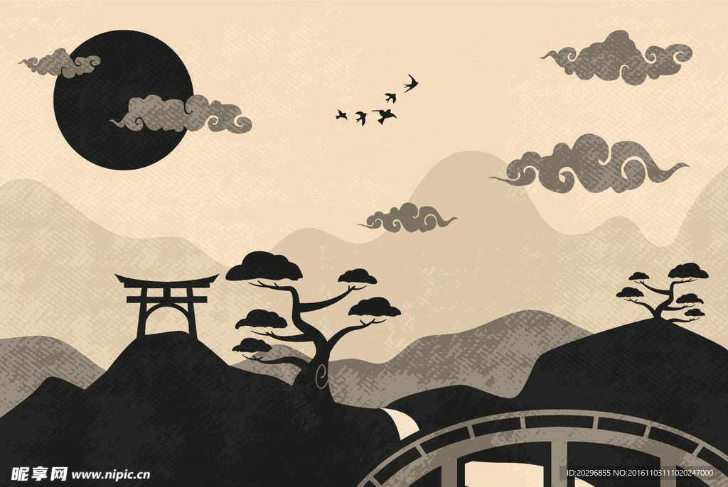 中国风山水画素材