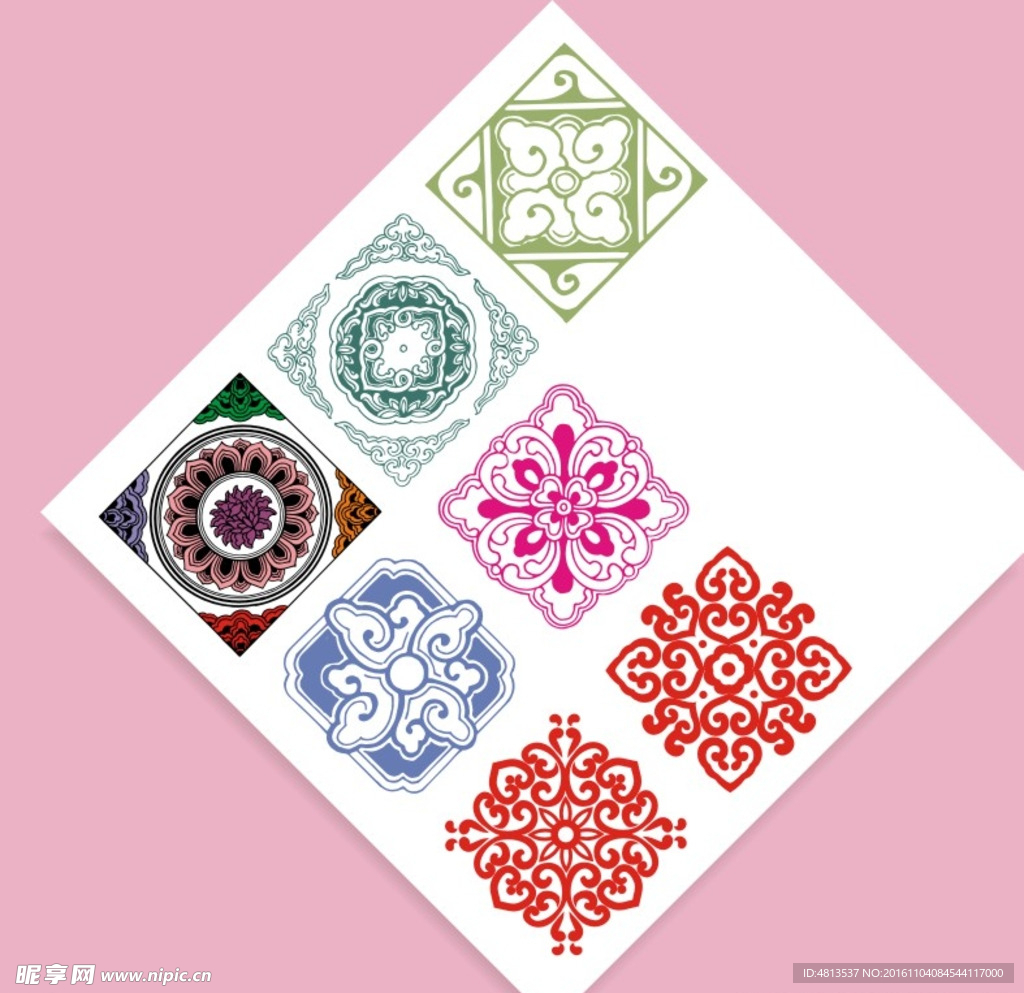 传统方形图案纹饰