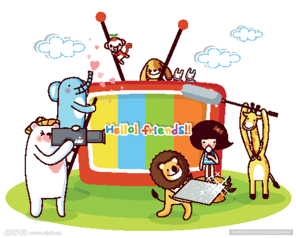 卡通动物乐园背景素材