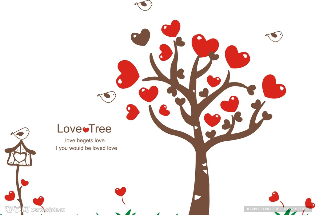 硅藻泥花纹 爱心树