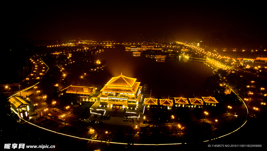 曲江南湖公园夜景