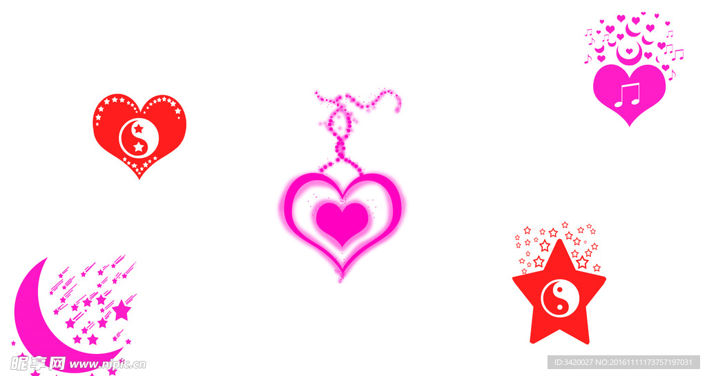 浪漫爱情装饰元素笔刷