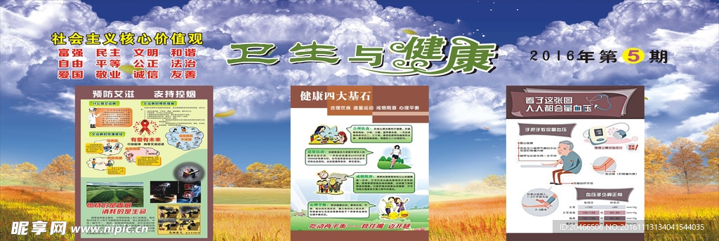 健康 卫生城市 宣传栏