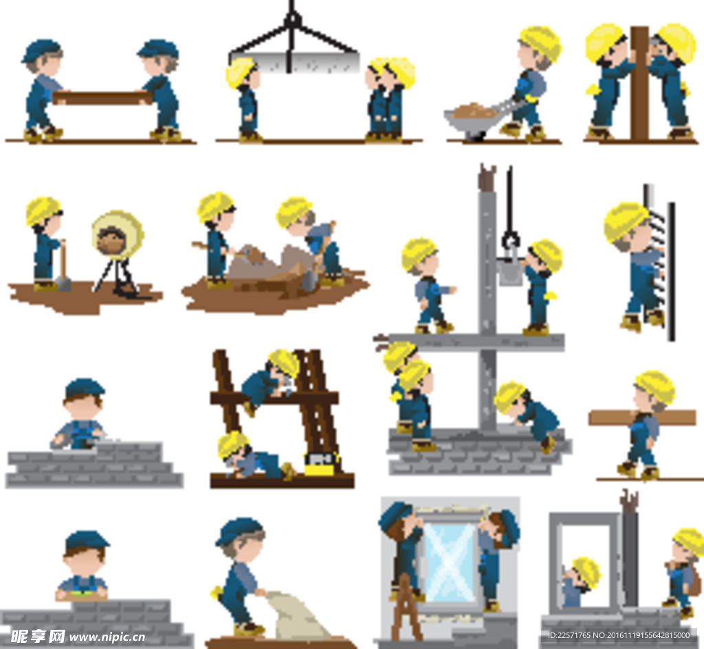工地人物 建筑工人 农民工