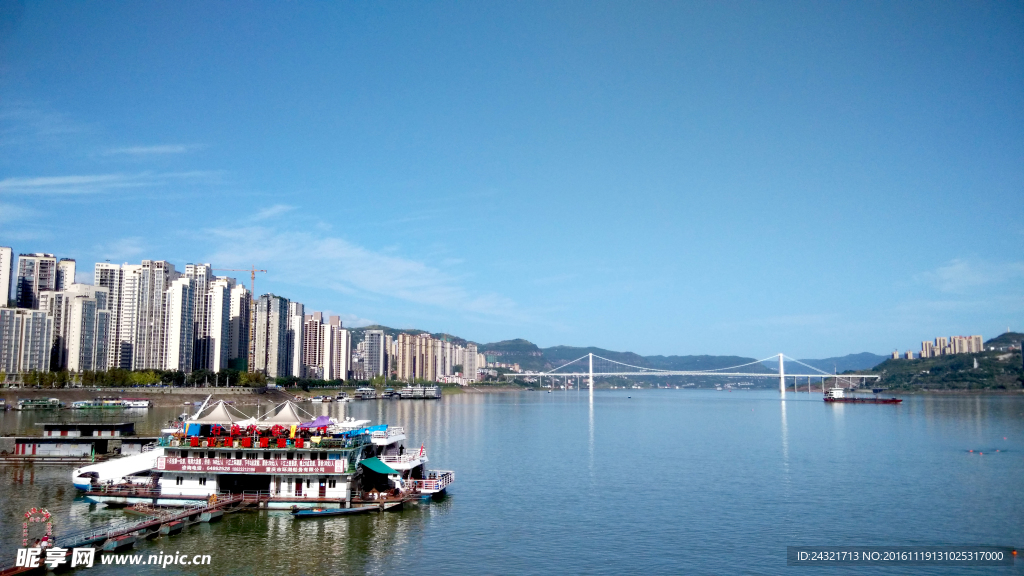 万州城市 城市风光  长江