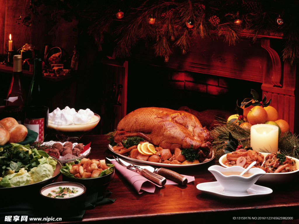 火鸡晚餐摄影图
