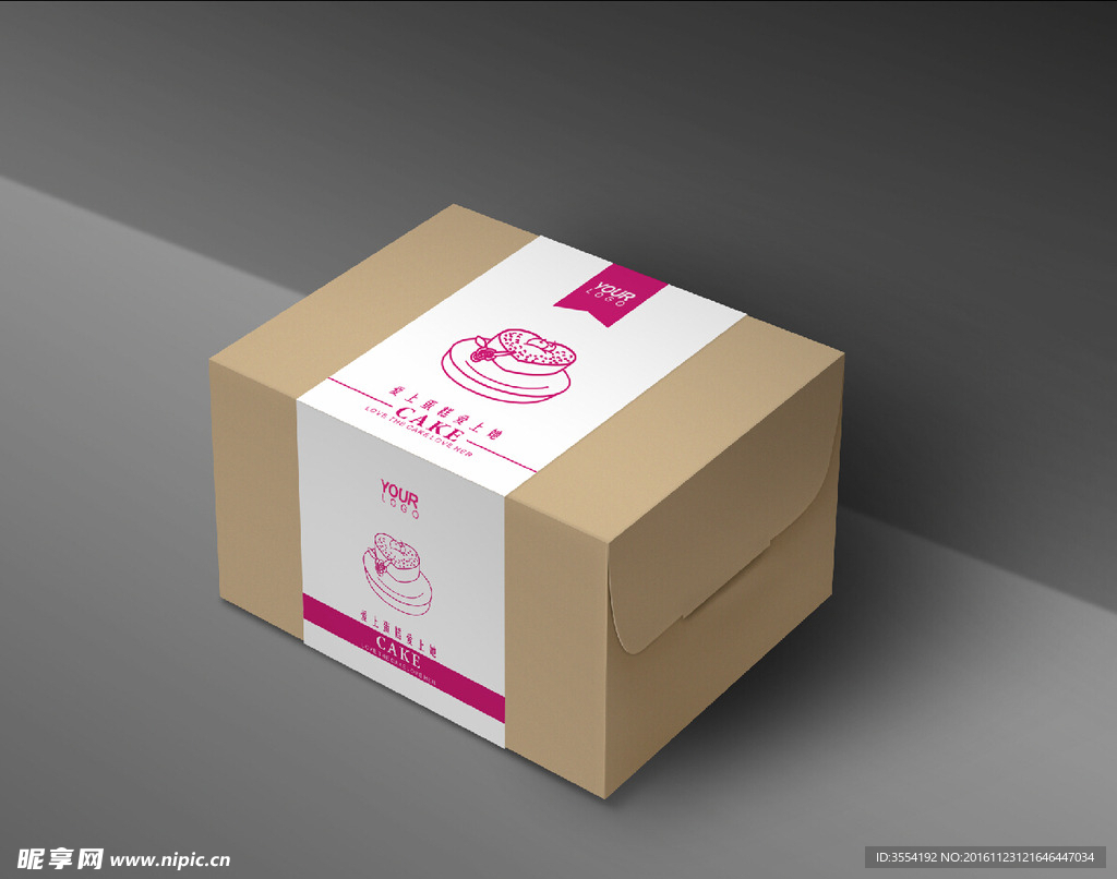 蛋糕盒包装设计效果图