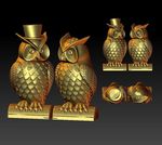 猫头鹰夫妻3D立体模型