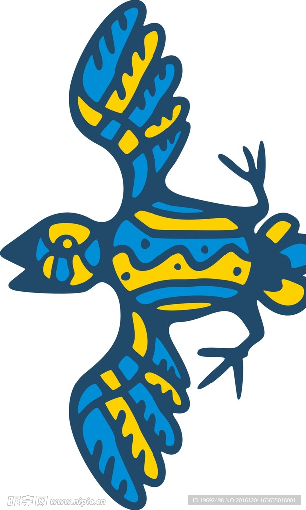 矢量图 雕刻 名族风鸟