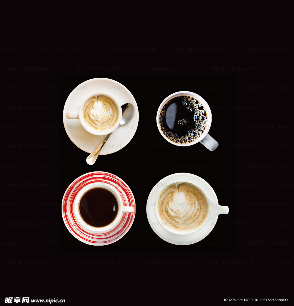 咖啡卡布奇诺俯拍素材