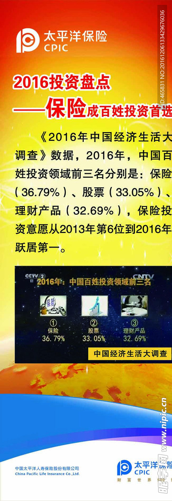 太平洋保险投资理财展架