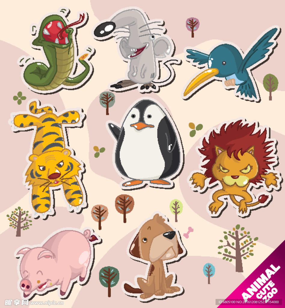 卡通动物乐园素材