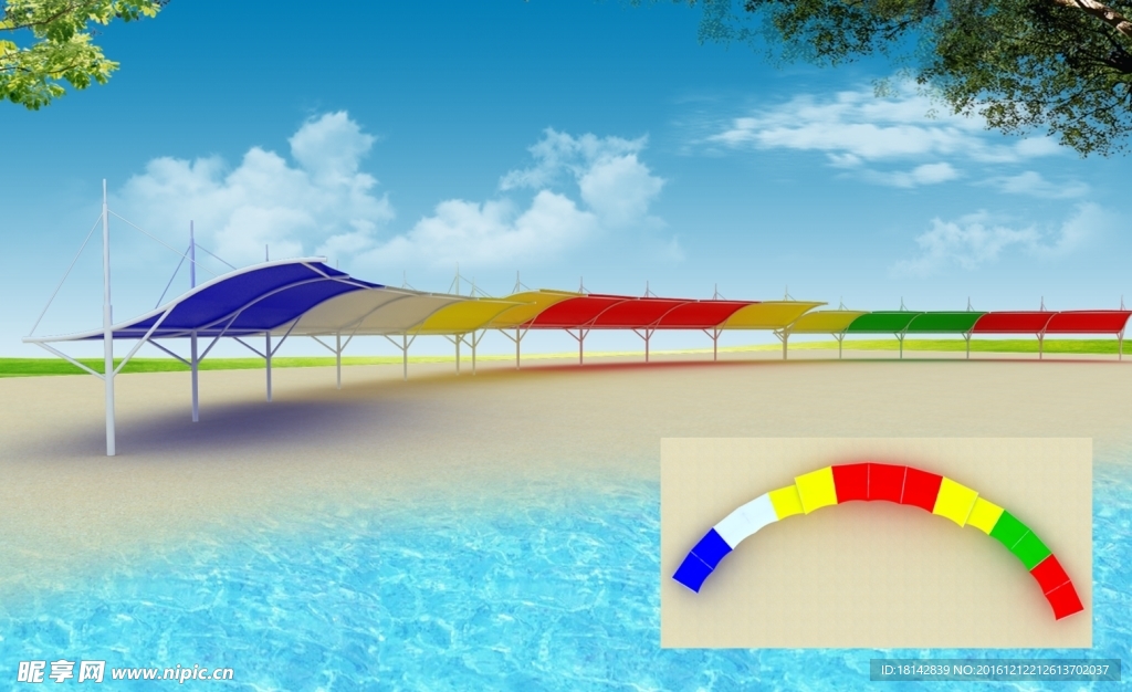 沙滩休息区膜结构