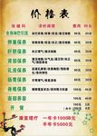 价格表