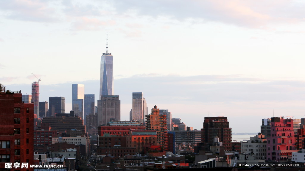 纽约晚霞城市图片