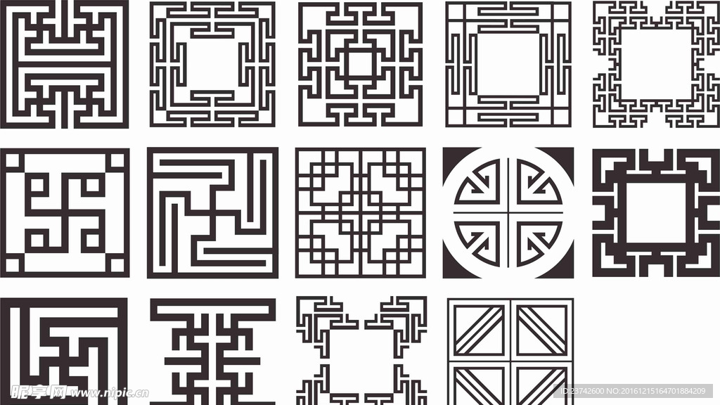 几款矢量镂空雕刻图